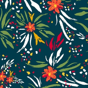 Botanical Blooms in Autumn Multi - Large