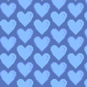 Blue Pixel Hearts