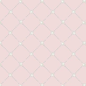 Diamond flower and dot, blush pink