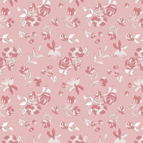 Felicity floral, pink and taupe