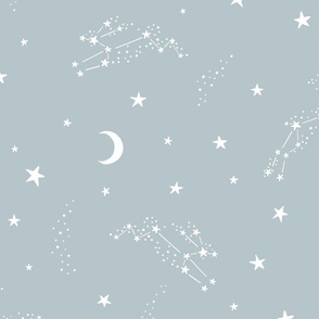Bunny Constellations - on Light Blue (Large Scale)