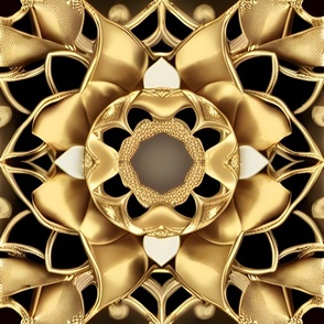 Shiny Gold Rosette Mandala