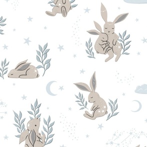 Star Bunny Dreams - on White (Large Scale)