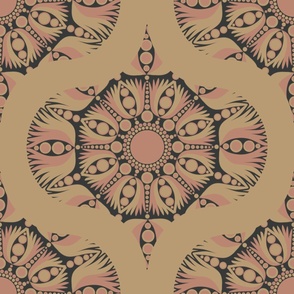 24” Mindful Lotus Royal Circle Dot Mandala Ogee Pattern - Large