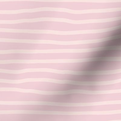 Pastel Pink Hand Drawn Stripes Smaller Scale