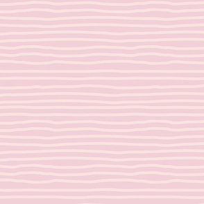 Pastel Pink Hand Drawn Stripes Smaller Scale
