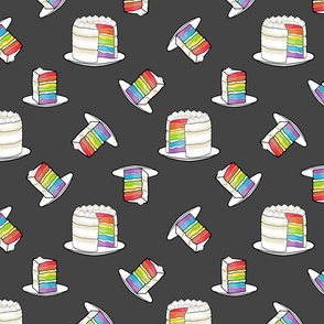 Tumbling Rainbow Layer Cake (Dark Gray) 