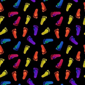 Rainbow human prints, black. Small size