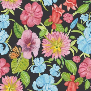 Watercolor spring bouquet pattern