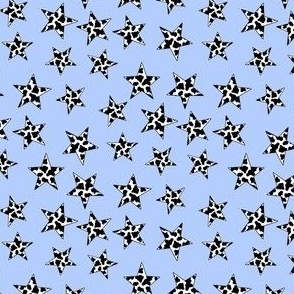 MINI cow print star fabric - y2k design cute gen z fabric - blue