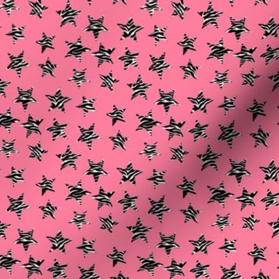 MINI zebra print stars fabric - bold and graphic zebra print - pink