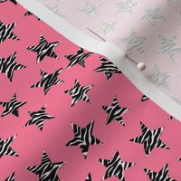 MINI zebra print stars fabric - bold and graphic zebra print - pink