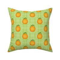 Orange Grove - Oranges on a Bright Green Background 