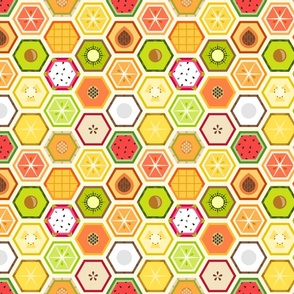 Fruit Hexagons in Cream