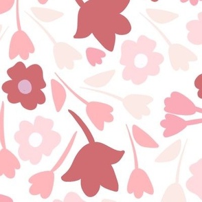 large scale ditsy floral - pink
