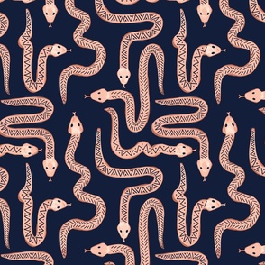 Snake (Navy & Blush)