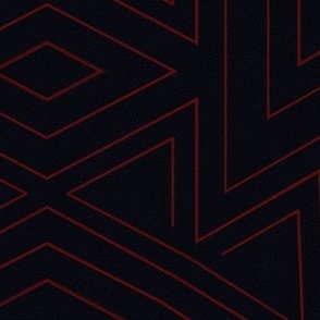 Geometric Red on Black Tribal #2