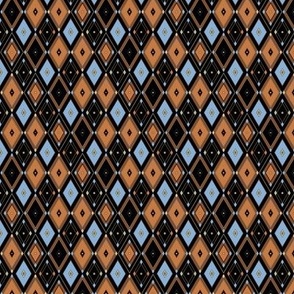 Geometric Diamonds - Glory Small (blue, brown, black)