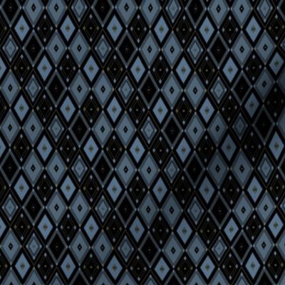 Geometric Diamonds - Glory Small (blue and black 2 mezzo texture)