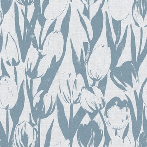 Abstract Tulip Bloom in grey blue