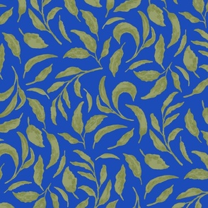 Painted leaves - Blue
