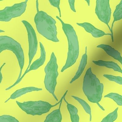 Painted leaves - Key Lime