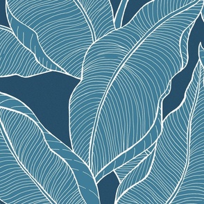 Linear jungle_leaves-dark slate blue