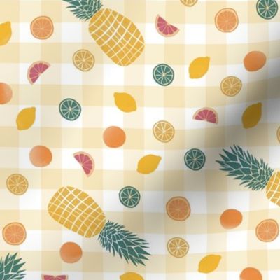 Pineapple Citrus Gingham Picnic 3 - Pineapple Crush Co-ordinate 