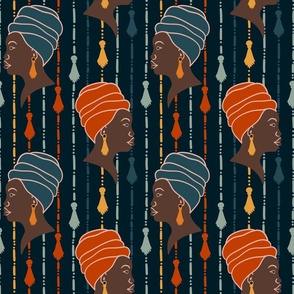 Black African Women with Tassel Earrings
