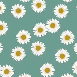 Daisies in Teal