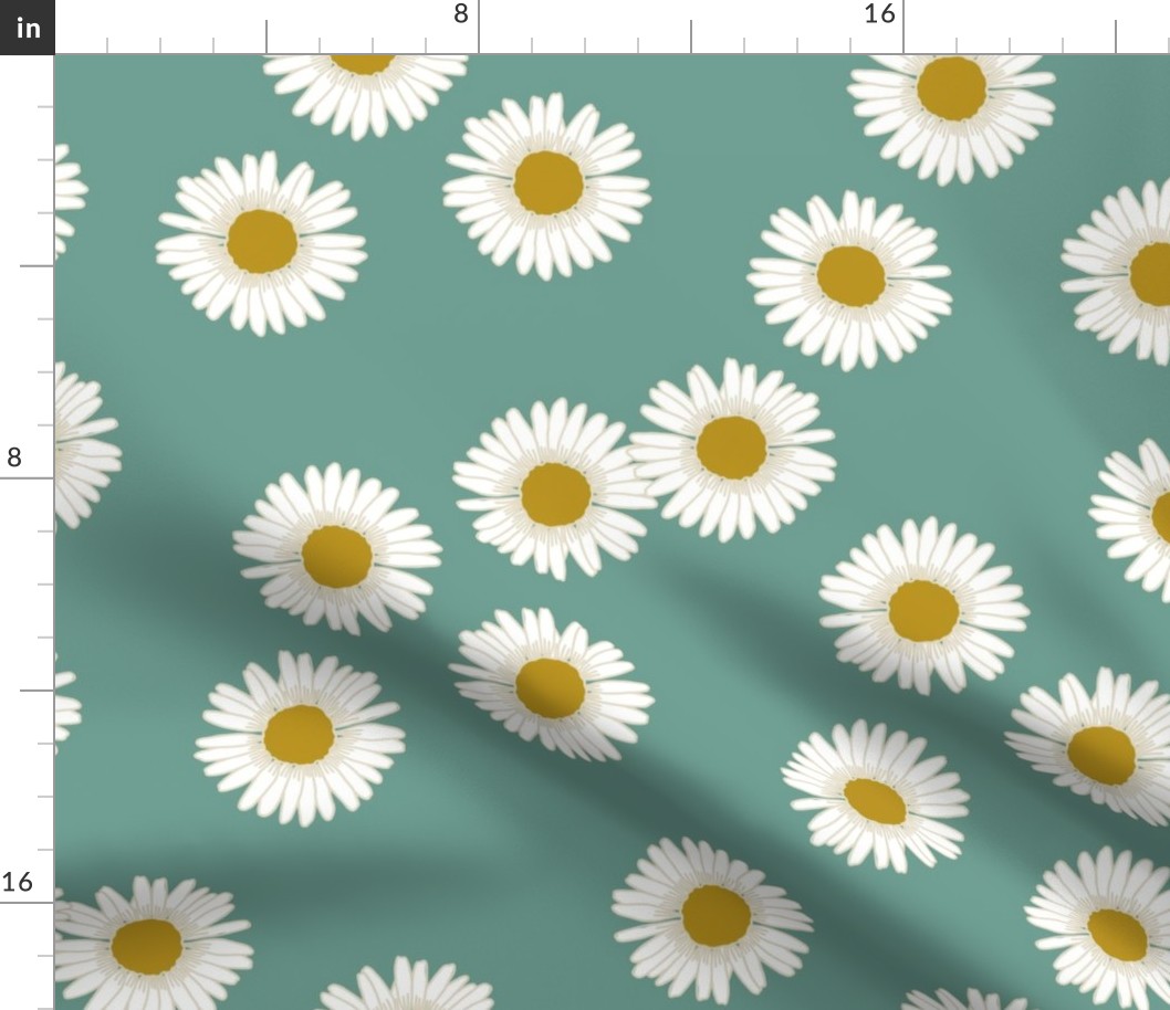 Daisies in Teal