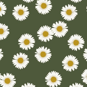 Daisies in Dark green