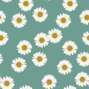 Daisies in Teal - medium 