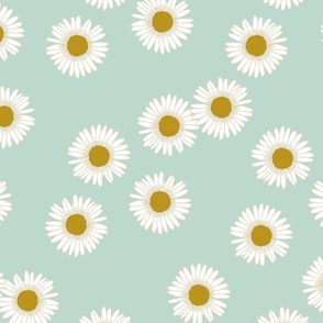 Daisies in Robins egg blue 
