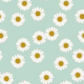 Daisies in Robins egg blue - medium 