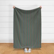 vertical thin even stripes, traditional, cream, sage green, olive green, rust, burnt orange, teal