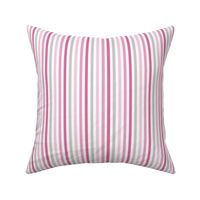 thin even stripes, vertical, baby pink, carnation, rose, raspberry, dove gray, white