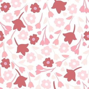 medium scale ditsy floral - pinks