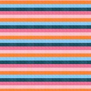 mini scale stripe - summer - pink, blue, orange