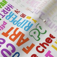 Medium Scale Colorful Fart Words on White
