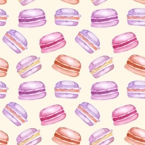 Watercolor seamless pattern of macaroon