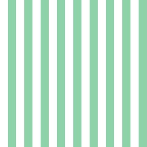 43 Jade Green- Vertical Stripes- 1 Inch- Awning Stripes- Cabana Stripes- Petal Solids Coordinate- Medium