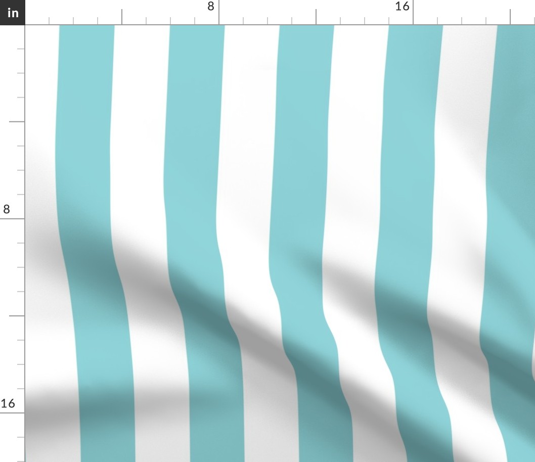 45 Pool - Vertical Stripes- 2 Inches- Awning Stripes- Cabana Stripes- Petal Solids Coordinate- Turquoise Blue- Bright Pastel Blue- Summer- Large