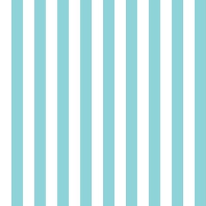 45 Pool - Vertical Stripes- 1 Inch- Awning Stripes- Cabana Stripes- Petal Solids Coordinate- Turquoise Blue- Bright Pastel Blue- Summer- Medium