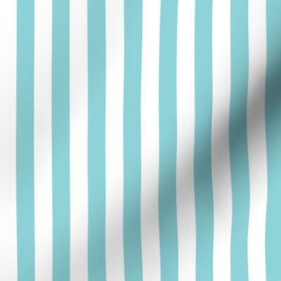 45 Pool - Vertical Stripes- Half Inch- Awning Stripes- Cabana Stripes- Petal Solids Coordinate- Turquoise Blue- Bright Pastel Blue- Summer- Small