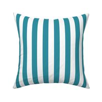 46 Lagoon - Vertical Stripes- 1 Inch- Awning Stripes- Cabana Stripes- Petal Solids Coordinate- Turquoise Blue- Summer- Medium