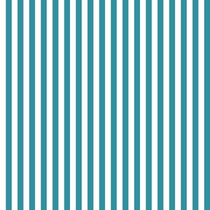 46 Lagoon - Vertical Stripes- Half Inch- Awning Stripes- Cabana Stripes- Petal Solids Coordinate- Turquoise Blue- Summer- Small