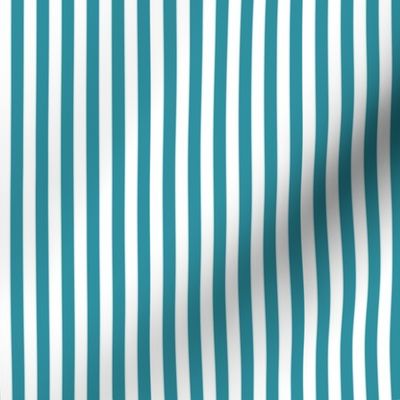46 Lagoon - Vertical Stripes- Quarter Inch- Awning Stripes- Cabana Stripes- Petal Solids Coordinate- Turquoise Blue- Summer- Extra Small