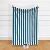 47 Peacock - Vertical Stripes- 2 Inches- Awning Stripes- Cabana Stripes- Petal Solids Coordinate- Turquoise Blue- Teal- Summer- Large