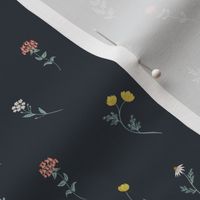 Tiny wild flowers on midnight blue blender